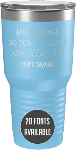 Miniatura 17 de Vaso de acero inoxidable aislado con tapa de 20 onzas (17 colores) personalizado con recubrimiento en polvo, grabado personalizado, nombre