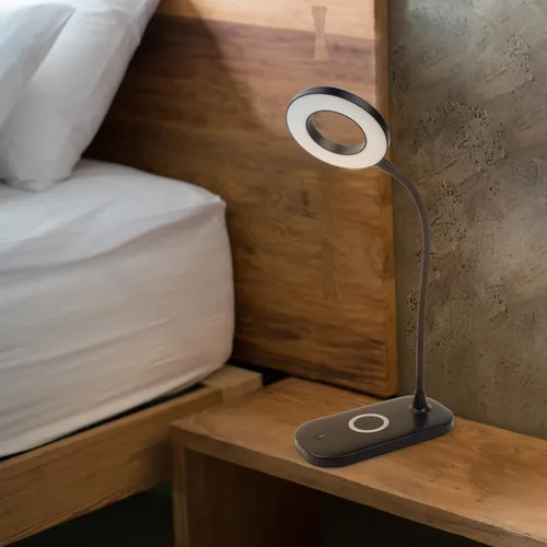 Miniatura 10 de Newhouse Lighting Zlata - Lámpara de escritorio de oficina con 21 LED y puerto USB, con 21 luces LED y puerto USB, carga inalámbrica