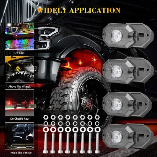 Miniatura 6 de Kits de luces LED RGB con control Bluetooth, impermeables, multicolor, luces LED de neón subterráneo, luces para camión, SUV, ATV, UTV, barco