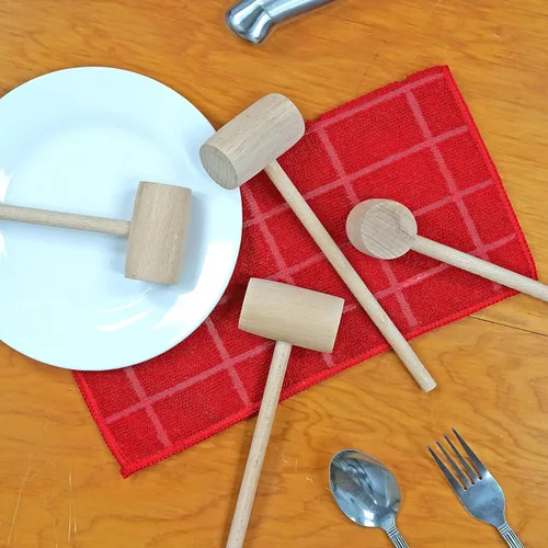 Miniatura 6 de Southern Homeware - Martillo de madera para galletas de mariscos, langosta y mariscos, juego de 4 unidades de madera dura