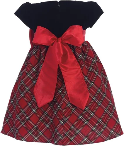 Miniatura 2 de Lito Childrens Wear Vestido de Navidad de cuadros rojos para niñas