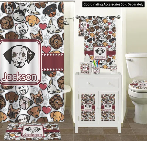 Miniatura 3 de Cesta de basura personalizada con caras de perro, doble cara (negro)