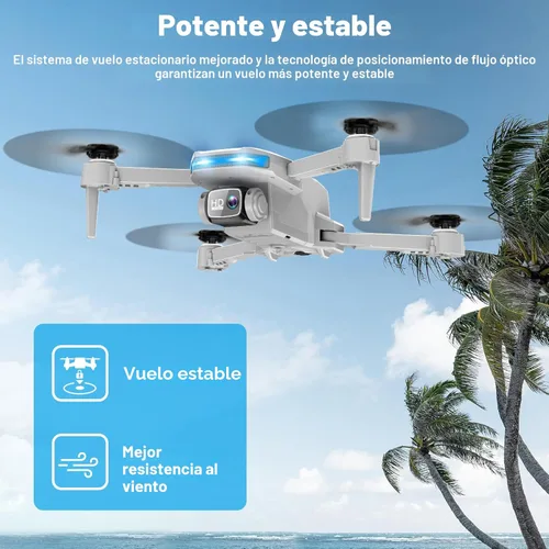 Miniatura 5 de Drone con cámara 1080P - Cuadricóptero plegable con control de gestos, giro 3D, inicio de una tecla, parada de emergencia, 2 baterías, más fácil