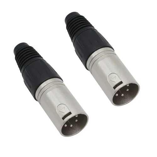 Miniatura 9 de Conector de cable XLR de 4 pines XLR de 4 pines hembra Conector de conector de cable de micrófono Adaptador de audio para micrófono, negro+plata