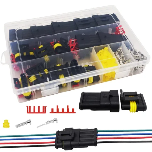 Miniatura 10 de 20 kits de conectores de 2 pines Conectores eléctricos automotrices 2 conectores de cable, conector impermeable, desconexión rápida y conexión 22-16