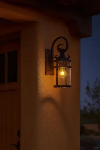 Miniatura 3 de Hinkley Casa Collection - Soporte de pared pequeño para exteriores con una sola luz, lámpara exterior negra Olde - Cristal semillero transparente