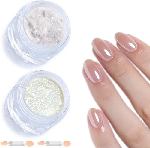 Miniatura 8 de Polvo de uñas cromado negro, 2 piezas de efecto espejo metálico negro para uñas, polvo extrafino con purpurina oscura, polvo para frotar, polvo