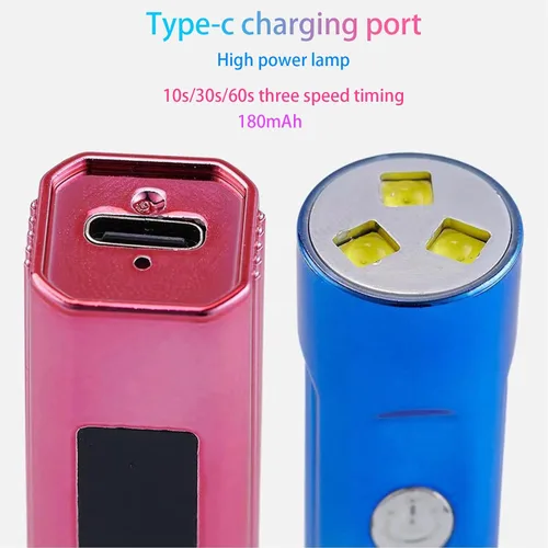 Miniatura 7 de MIOBLUE Lámpara de uñas LED UV de mano, secadora de uñas UV de 3 temporizadores para esmalte de gel, luz de uñas USB recargable inalámbrica, secado
