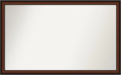 Miniatura 272 de Amanti Art Espejo de pared personalizado no biselado (24 x 27 pulgadas), marco estrecho de nogal chipre - varios tamaños personalizados - Espejo