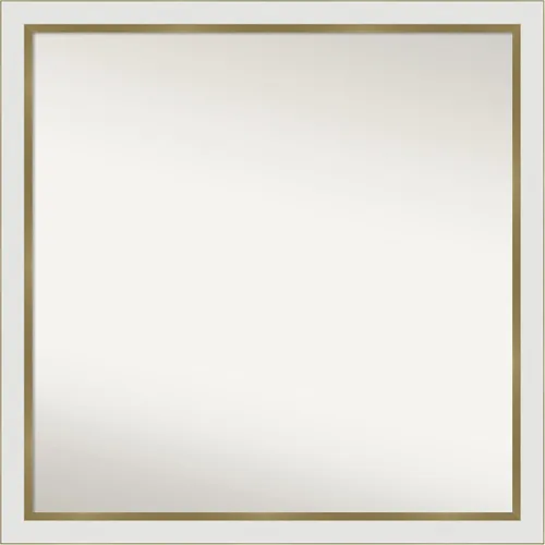 Miniatura 227 de Amanti Art Espejo de baño blanco para sobre el fregadero, 30 x 35 pulgadas, espejo de tocador rectangular estrecho de Eva de oro blanco, marco