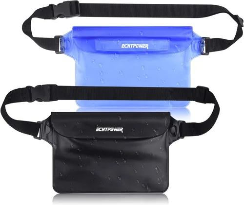 Miniatura 8 de ECHTPower Paquete de 2 bolsas impermeables, riñonera impermeable, bolsa seca impermeable con correa ajustable para la cintura para playa, natación