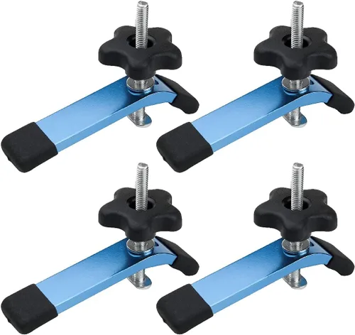 Miniatura 11 de POWERTEC 2 abrazaderas de sujeción ajustables, abrazadera de pista en T multiposicionable, abrazaderas de plástico reforzado con 20 pernos de acero