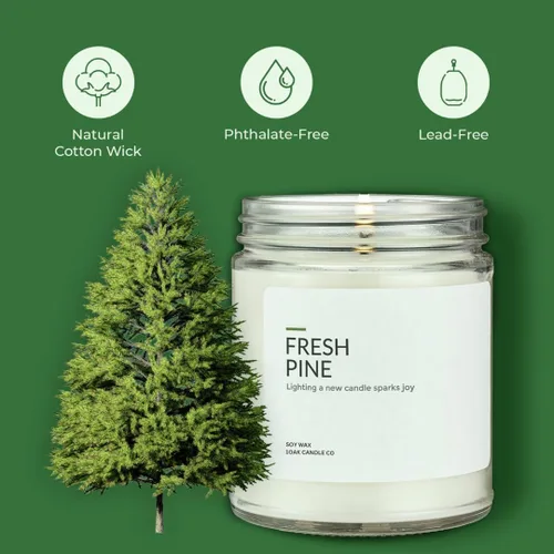 Miniatura 3 de 1OAK Velas de cera de soja (pino fresco) - Vela de pino - Velas de soja para aromatizar el hogar - Quema larga premium - Hechas a mano (7 onzas)
