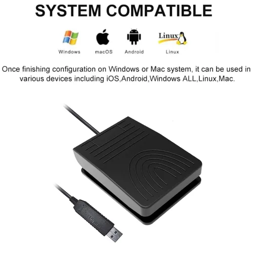 Miniatura 4 de Pedal de pie USB, teclado programable, ratón, interruptor personalizado, tecla de acceso directo de tecla rápida para girador de páginas