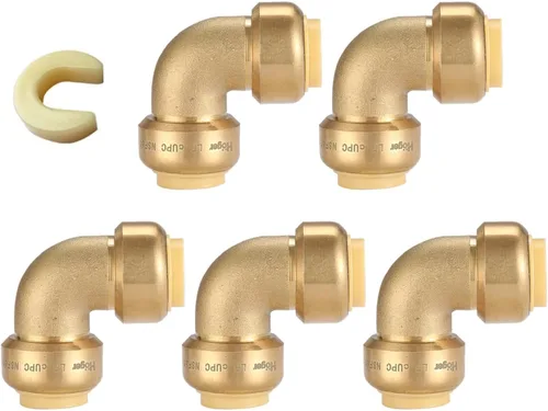 Miniatura 19 de Paquete de 12 acoplamientos rectos Pushfit de 1/2 pulgada, acoplamiento a presión de latón PEX con clip de desconexión, accesorios de plomería a