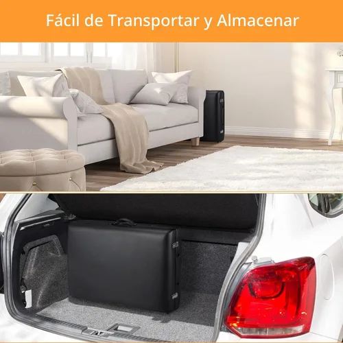 Miniatura 7 de Yaheetech - Mesa de masaje portátil, camas para pestañas, cama de spa, sofá de masaje plegable, mesas de spa ajustables, plegables en 2 con bolsa