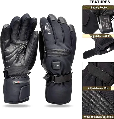 Miniatura 4 de Guantes calefactables para hombres y mujeres, calentadores de manos de invierno 7.4V, batería recargable, eléctricos, pantalla táctil, resistente al