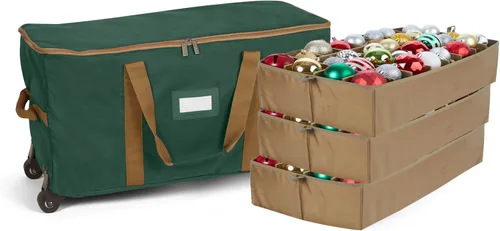 Miniatura 9 de Covermates Keepsakes Bolsa de almacenamiento ajustable para adornos, poliéster resistente, separadores acolchados y bandejas FlexGrid, organizador