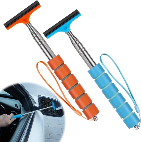 Espátula para Espejo Lateral, 2 Piezas de Espátula para Espejo de Coche, Limpiaparabrisas Retráctil para Espejo Retrovisor de Coche para Todos los