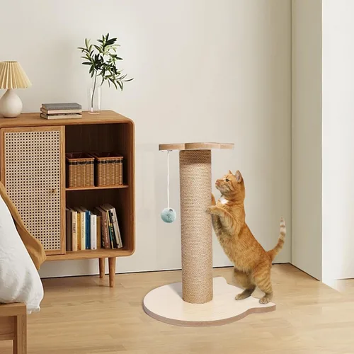 Miniatura 6 de Árbol para gatos de 18 pulgadas de alto para gatitos, poste rascador de yute con bola colgante para gatitos y gatos adultos, torre pequeña