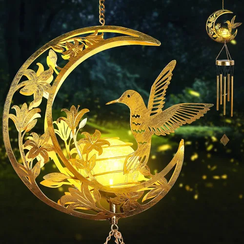 Miniatura 16 de JOBOSI Ramo de la madre, carillón de viento conmemorativo con tubo negro, regalos decorativos, adecuado para interiores y exteriores, perfecto