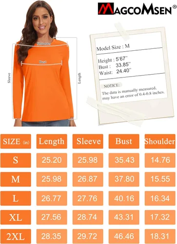 Miniatura 7 de MAGCOMSEN Camisetas de entrenamiento para mujer UPF 80+ de manga larga, camiseta atlética de secado rápido