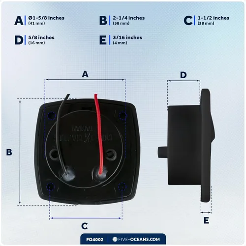 Miniatura 7 de Five Oceans - Luz LED de pasadizo para embarcación, luces LED azules de cortesía marinas, cuadradas para interior de barco, cubierta, cabina