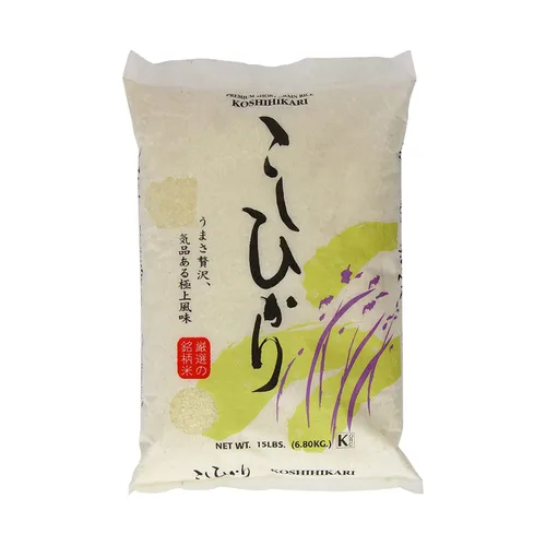 Shirakiku Granos Secos y Arroz – Koshihikari Blanco Japonés de Grano Corto – Arroz para Sushi Dulce Pegajoso Crudo de Calidad Premium Bajo en