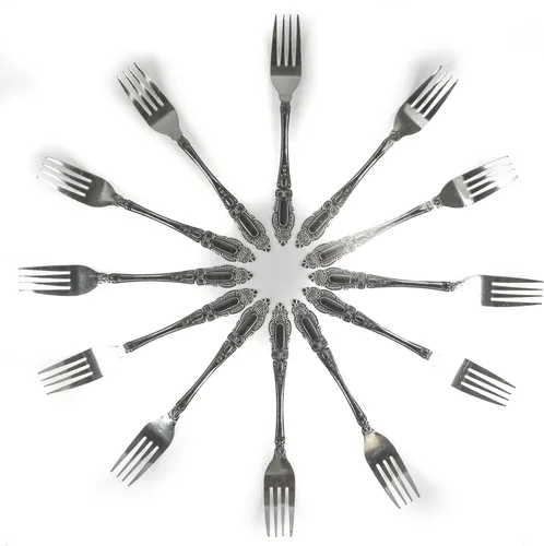 Miniatura 4 de DecorRack 12 tenedores de cena, acero inoxidable, 7.5 pulgadas, cubiertos, aptos para lavavajillas