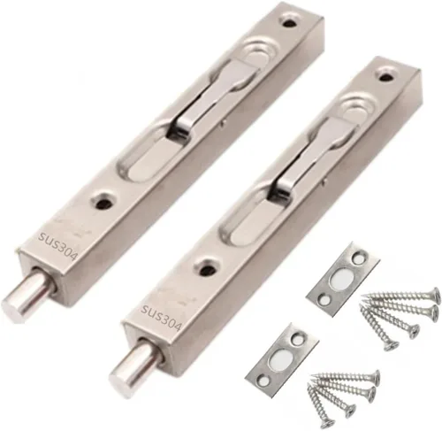 szhdxsy - Pestillo oculto y perno de acero inoxidable 304 de 6 pulgadas (5.9 in) de seguridad para puerta, cerradura de perno deslizante de puerta