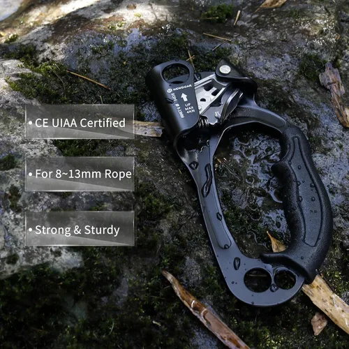 Miniatura 7 de NewDoar Certificado UIAA y CE - Ascendedor de mano para escalada en roca, arborista, equipo de rapel para cuerda de 8~13MM