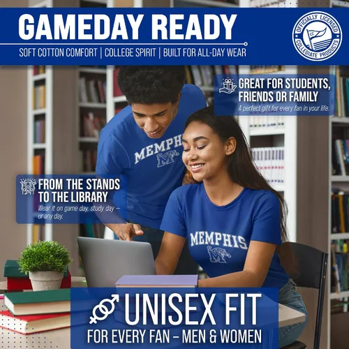 Miniatura 4 de Campus Colors NCAA - Camiseta de algodón para adulto, unisex, para el día del juego Azul marino