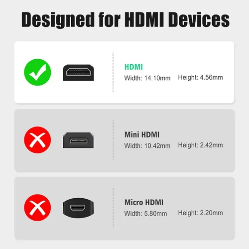 Miniatura 4 de AGVEE Paquete de 1 adaptador HDMI macho a HDMI hembra en ángulo de 180 grados, en forma de U 8K a 60HZ, convertidor de conector extensor