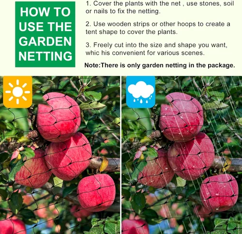 Miniatura 4 de Red para pájaros para jardín, barrera reutilizable de 13 x 33 pies, red de malla para plantas que protege las plantas de plantas de árboles frutales