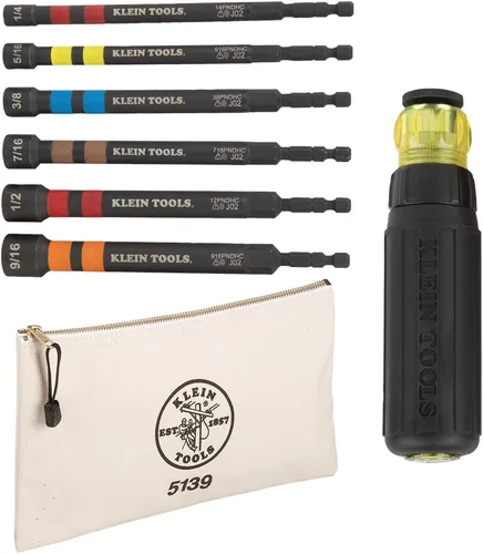 Miniatura 14 de KLEIN TOOLS 32950 Juego de destornillador de impacto con clasificación de trinquete, hueco, potencia magnética, con mango, codificado por color, 6
