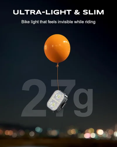 Miniatura 5 de WOCBUY Luces de bicicleta, juego de luces de bicicleta recargables ultradelgadas y ligeras, [5+6 modos] Luces de bicicleta dobles USB-C delanteras