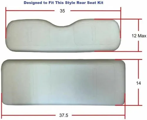 Miniatura 3 de Huskey - 4 fundas de asiento para carrito de golf delanteros y traseros para Club Car Precedent 2004+, modelos Tempo 2017+ G&E, negro de dos tonos