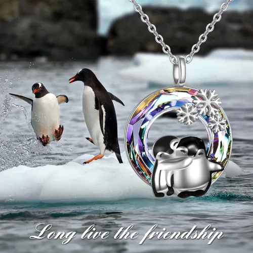 Miniatura 6 de Pingüinosperezosospandasbúhospanda rojojirafagatosllamasdinosaurioosocerdo monoconejito de Pascua, regalos de pingüinos, plata de ley 925, joyería