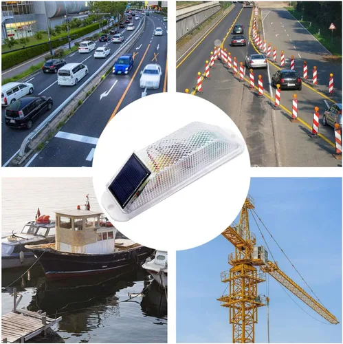 Miniatura 5 de Luz de advertencia estroboscópica solar: Lámpara de advertencia LED sensible de alto brillo impermeable IP65 intermitente faro de barricada Luz Wihte