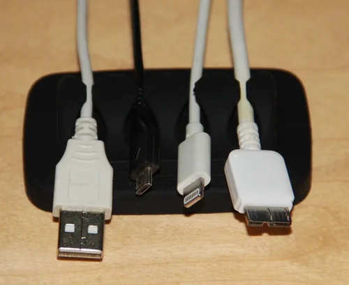 Miniatura 8 de Organizador de cables de escritorio, con peso, silicona ecológica, sin mal olor, incluye 4 bridas reutilizables (azul)