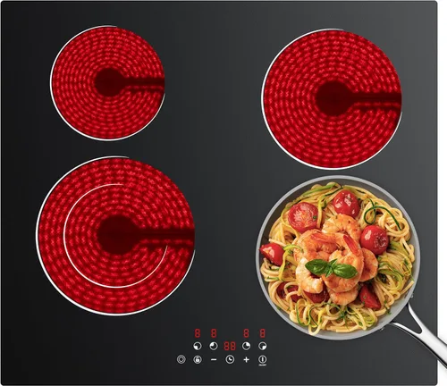 Miniatura 11 de Placa de cocina eléctrica de 4 quemadores, CDV 24 pulgadas, estufa eléctrica incorporada, estufa radiante de 220-240 V con bloqueo para niños