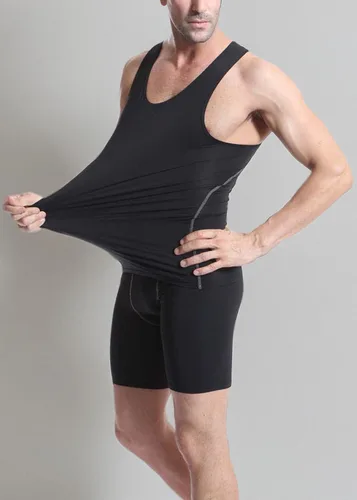 Miniatura 10 de Audoc Camiseta de compresión para hombre, paquete de 3 unidades, color negro, camiseta sin mangas de compresión atlética