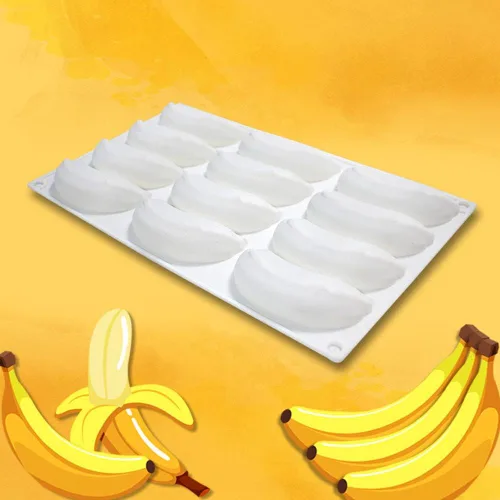 Miniatura 7 de Eforcase Molde de silicona para fondant, molde de silicona de plátano, moldes de vela 3D, molde de fundición de resina epoxi para bricolaje, jabones