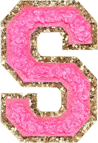 Miniatura 6 de Parches de letras de felpilla para planchar con purpurina, parches bordados con borde dorado, parches para coser en ropa, sombrero, camisa, bolsa