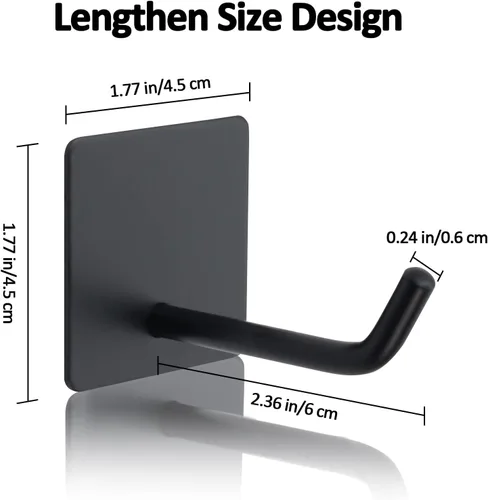 Miniatura 2 de Ganchos adhesivos resistentes, soporte largo de acero inoxidable para toallas de pared