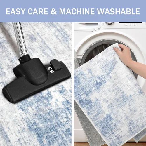 Miniatura 82 de IOHOUZE Alfombra abstracta lavable de 3 x 12 pies para pasillos, antideslizante para cocina, camino de entrada de lana sintética para interiores
