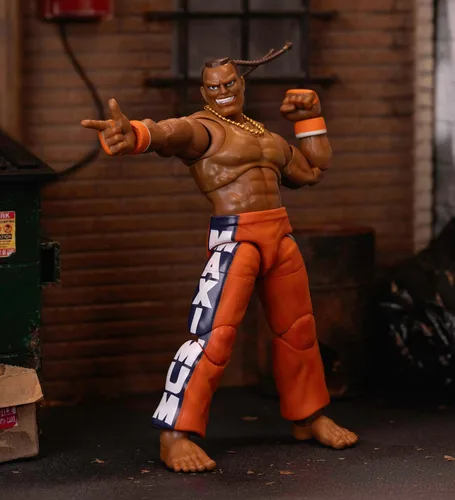 Miniatura 5 de Jada Toys - Figura de acción de Street Fighter II Dee Jay Wave 3 - Escala 1:12, 6 pulgadas de alto, cabezas intercambiables, manos y accesorios