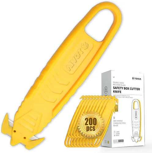 Miniatura 13 de T TOVIA SK2 - Cortador de caja de seguridad, abridor de paquetes de hoja oculta de acero inoxidable con divisor de cinta para cajas de cartón