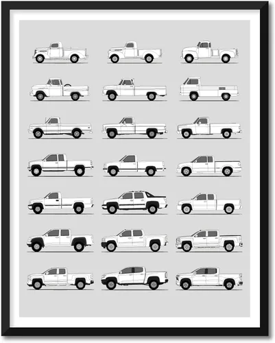 Miniatura 51 de Idea Network Póster hecho a mano compatible con Chevy impreso, arte de pared, decoración hecha a mano de lo mejor de las generaciones de Chevy
