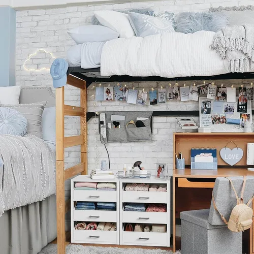 Miniatura 7 de BOLUO Cajones de armario de tela blanca con 3 cajones pequeños para organizadores de clóset y almacenamiento de dormitorio dormitorio moderno